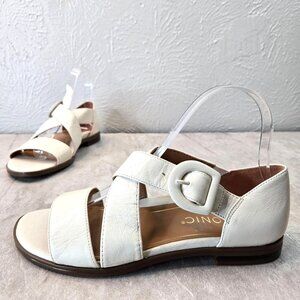 Vionic Comfort Sandals Arch Support White Leather Casual Strappy Open Toe Size 6